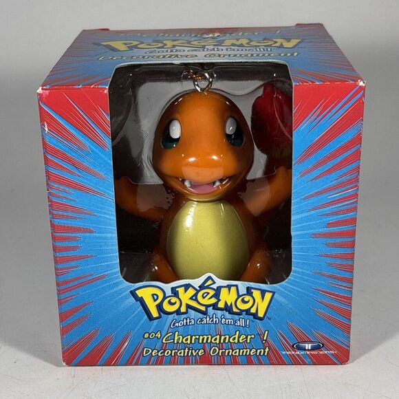 NEW SEALED VINTAGE 1999 Nintendo Pokemon Charmander Christmas‎ Ornament #04 TOY - Picture 1 of 4
